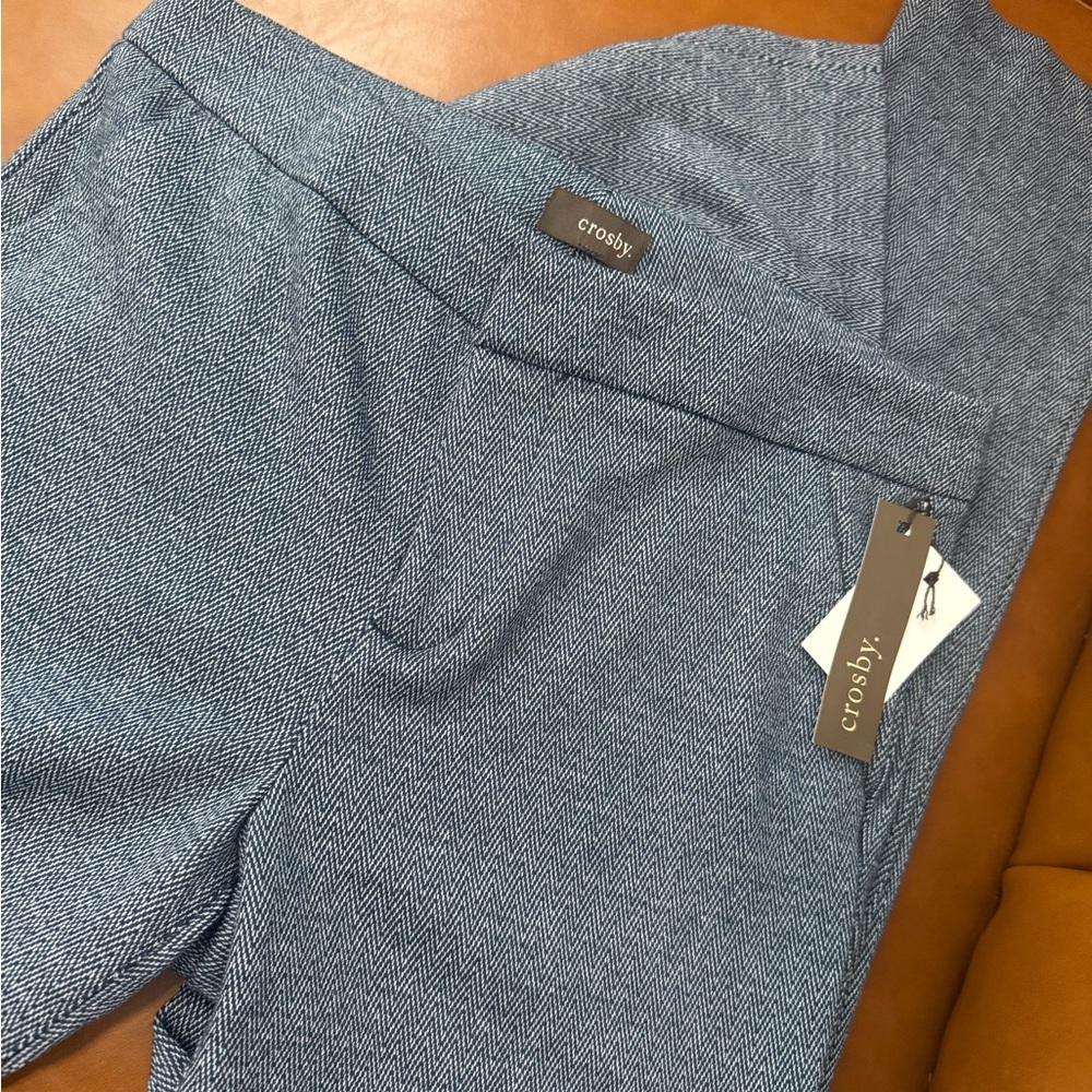 MaxMara Crosby Blue Herringbone Ankle Pants